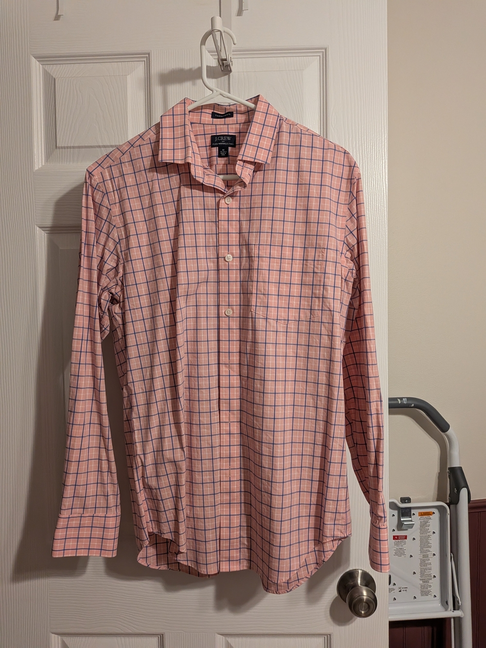 J. Crew Men’s Pink Check Dress Shirt with Blue Windowpane
